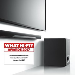 获奖信息：s36沙龙会搭载DTS Virtual:X?技术的新款回音壁YAS-207 荣获What Hi-Fi?五星好评